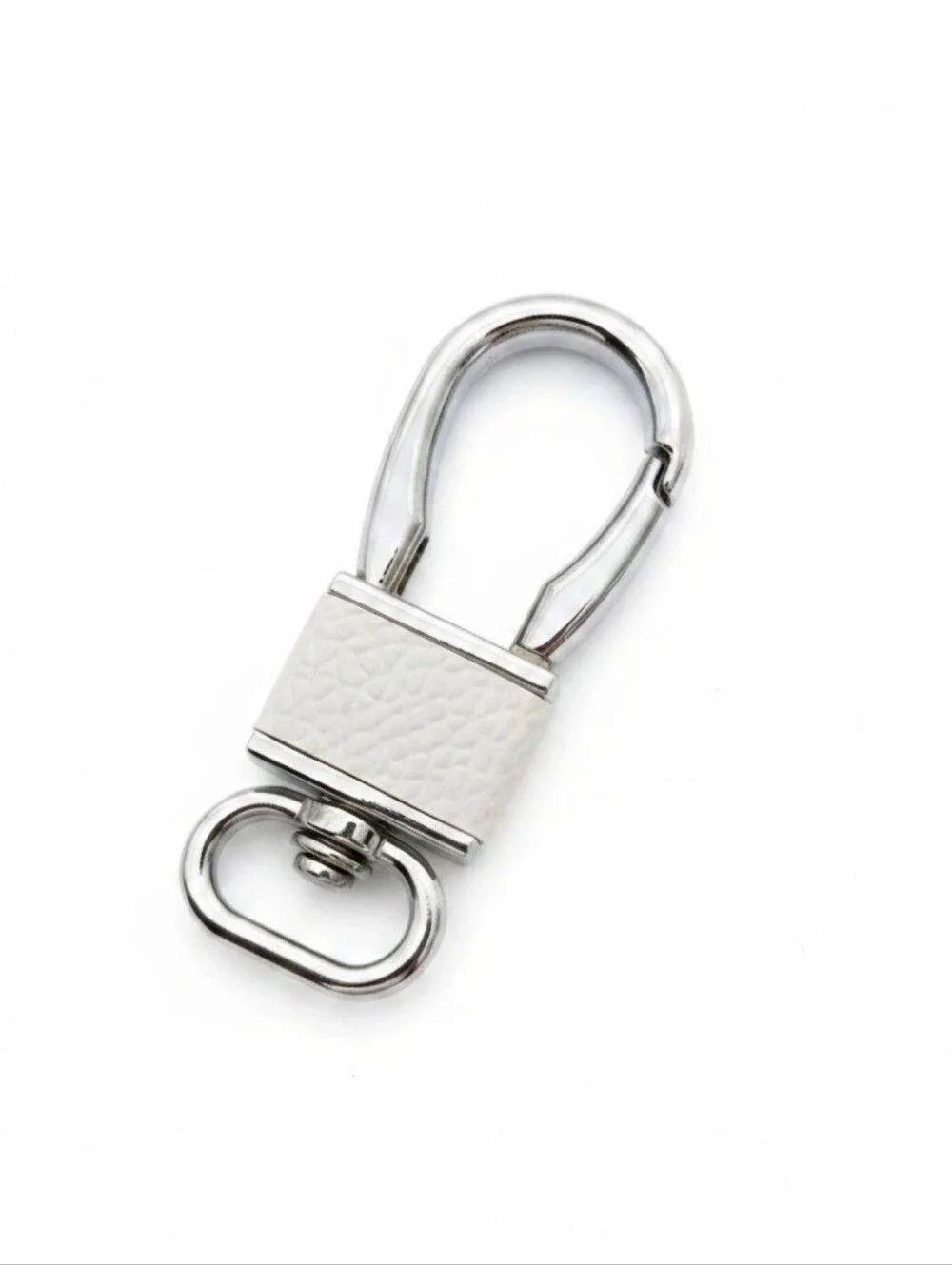 New Upcycled Custom Keyholder Louis Vuitton Leather Flower Keychain Silver